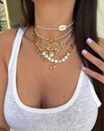 Collana Perline Bianche e Oro