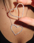 Collana Super Heart Open Strass