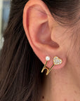 Orecchini Fake Hoops Cuore