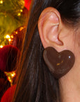 Orecchini Mega Cuore Choco