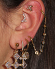 Hoop doppia catena Crystal