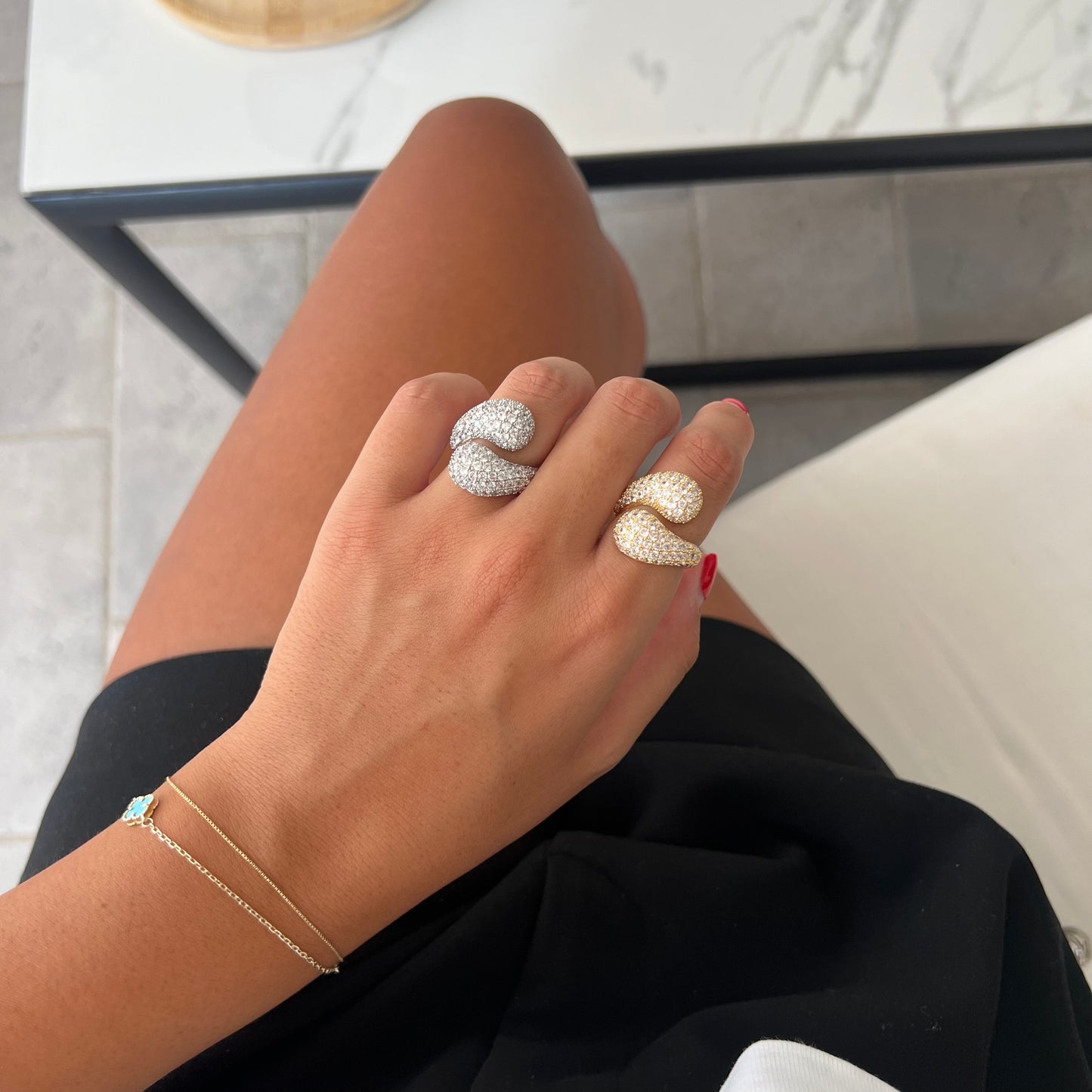 Anello Double Goccia