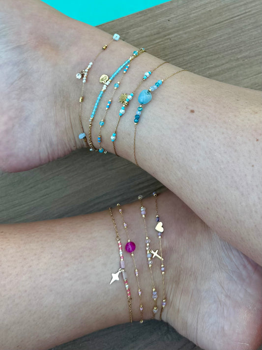 Cavigliere Slim Charms Azzurre