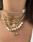 Collana Perline Bianche e Oro