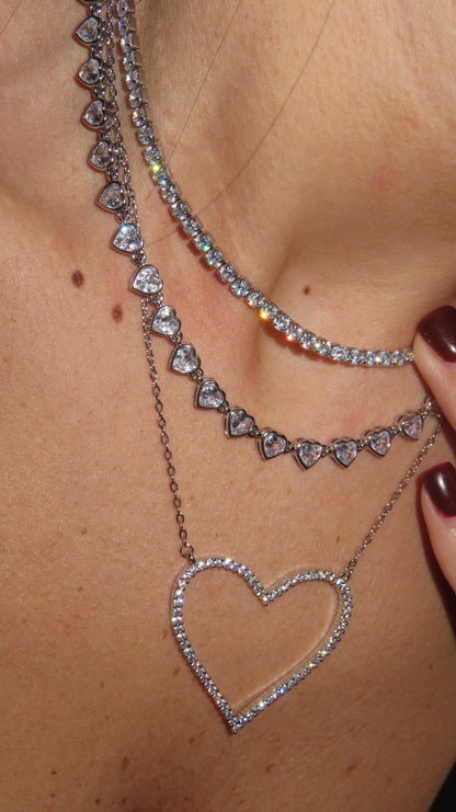 Collana Multicuori Zirconia