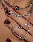 Collana Super Heart Open Strass