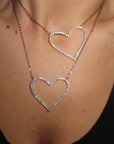 Collana Super Heart Open Strass
