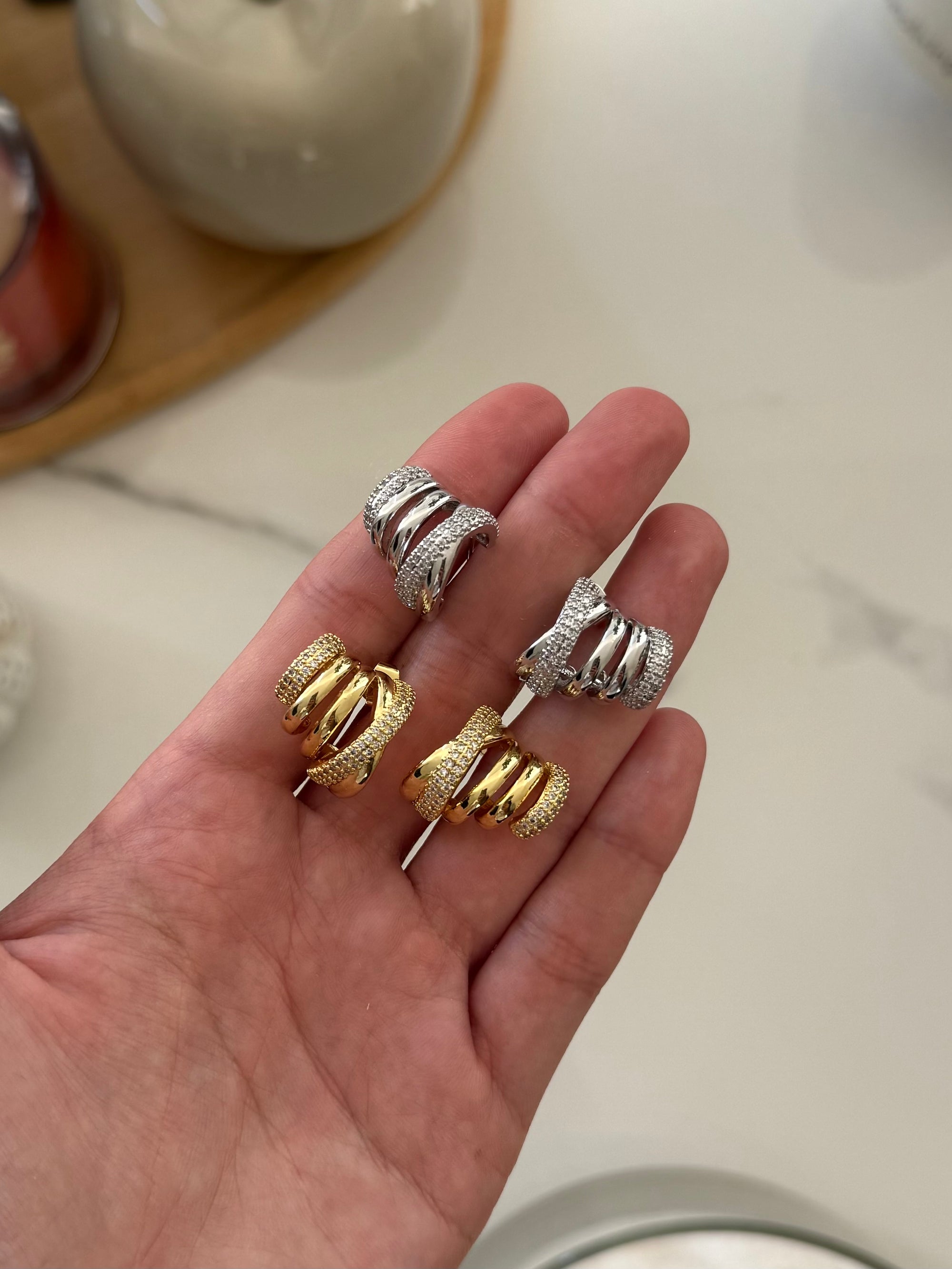 Orecchini Multi Hoop Shine