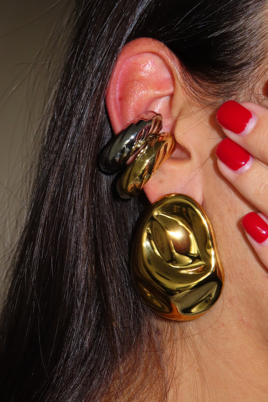 Orecchini Ovale Martellato