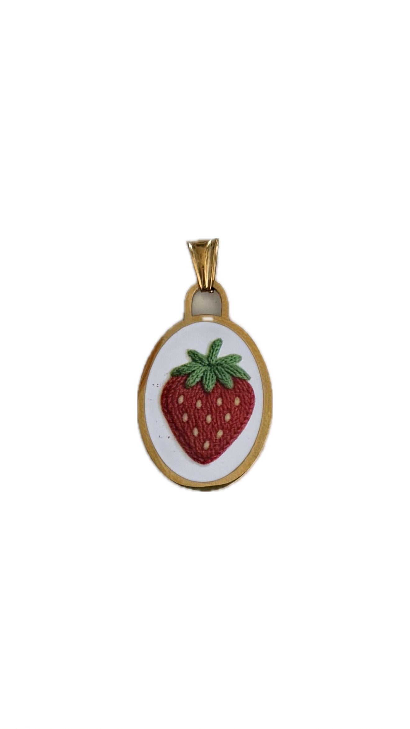 Ciondolo “Fragola ricamata”