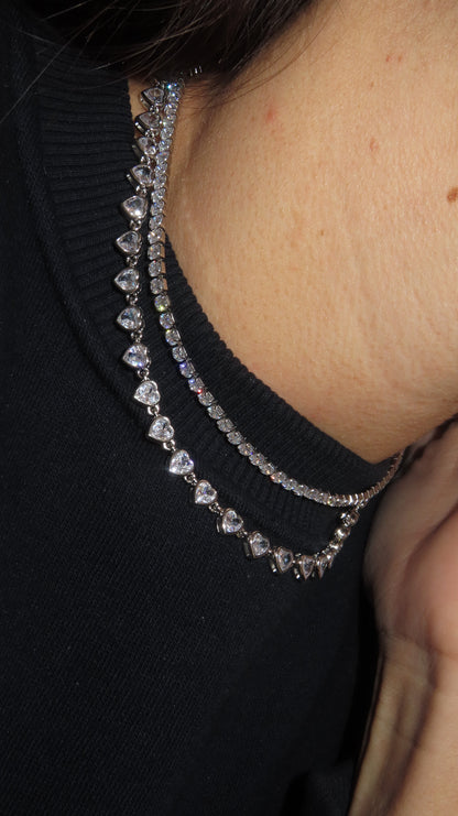 Collana Multicuori Zirconia