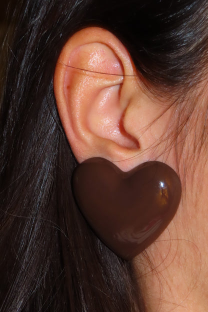 Orecchini Mega Cuore Choco