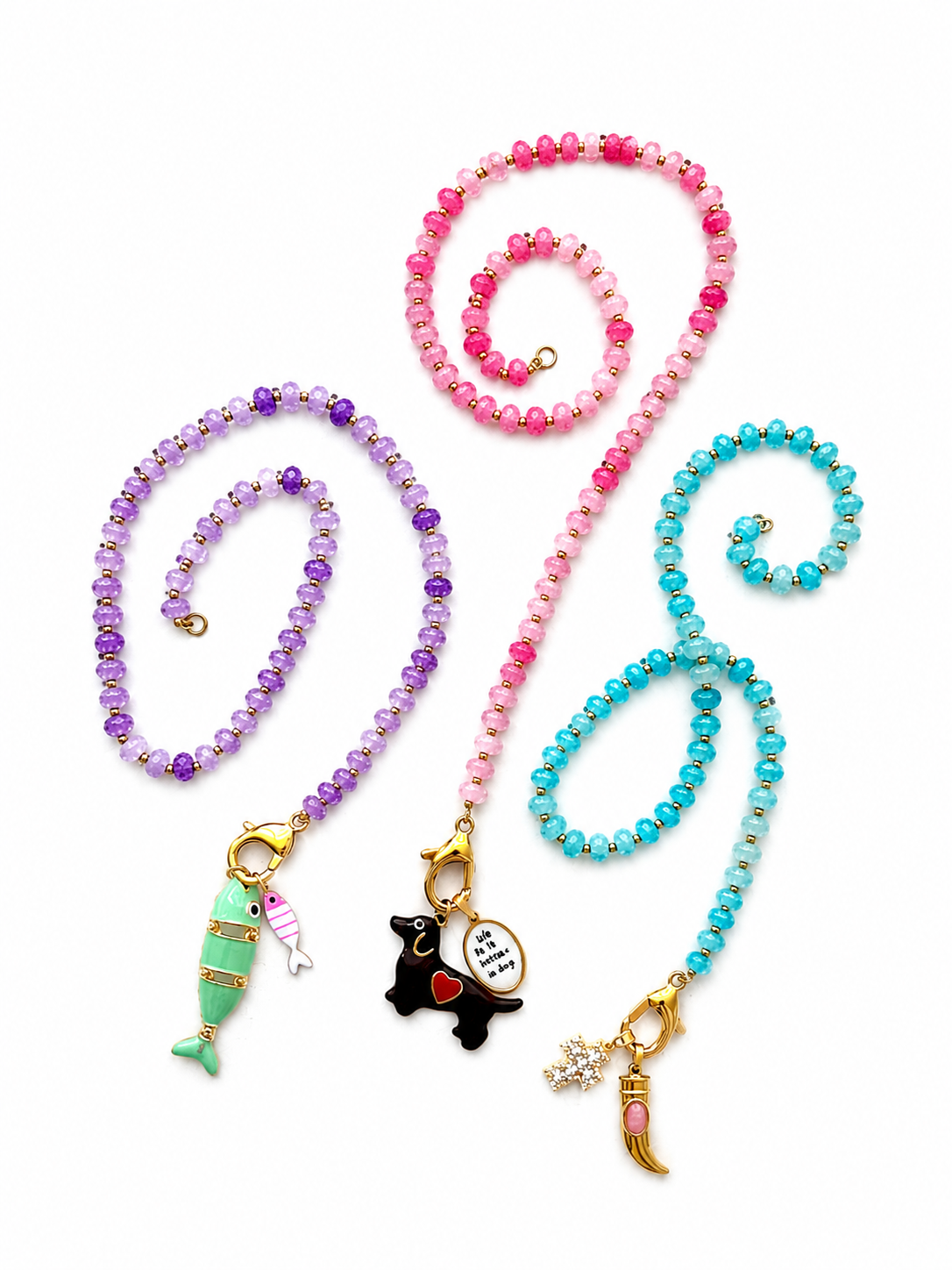 Collana Pietre Colorate Gancio
