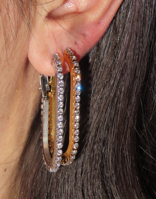 Orecchini Hoop Ovale Allungato