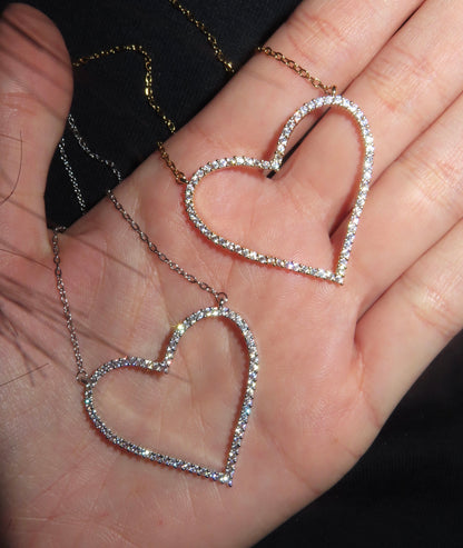 Collana Super Heart Open Strass
