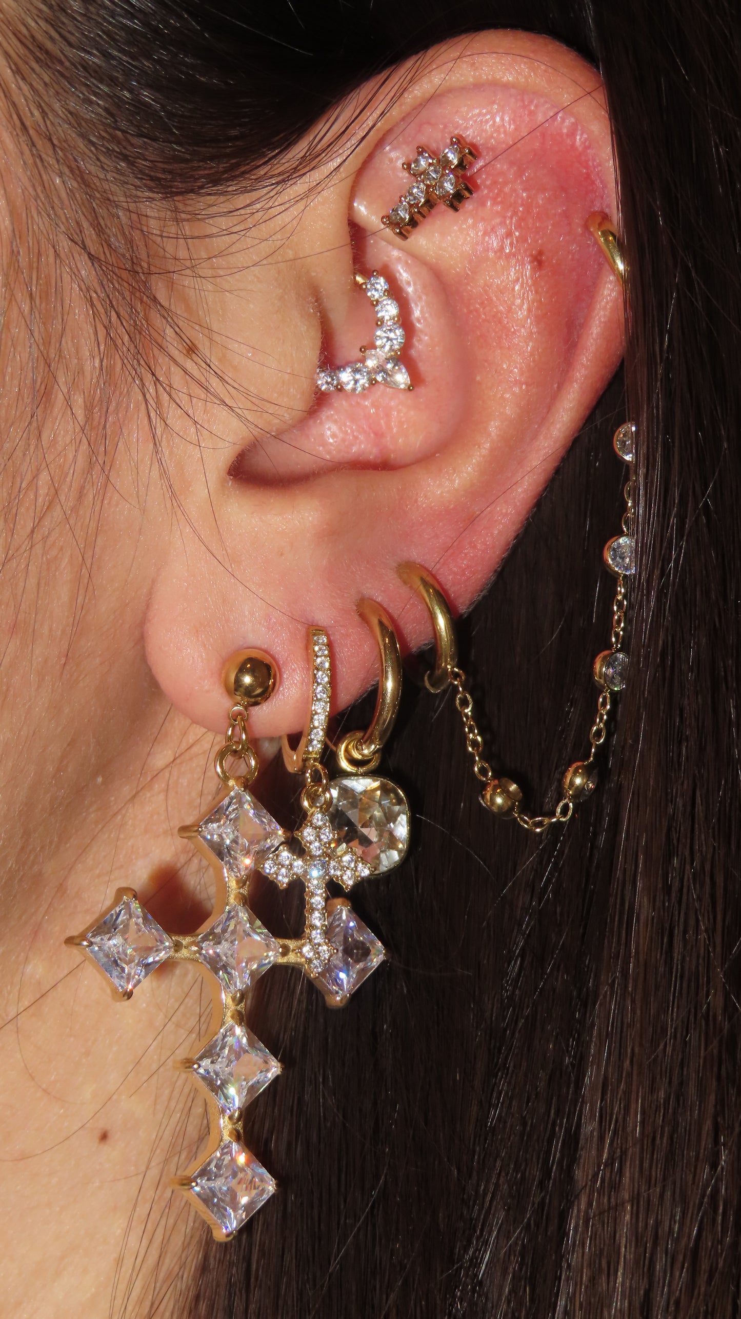 Orecchini Croce Rock