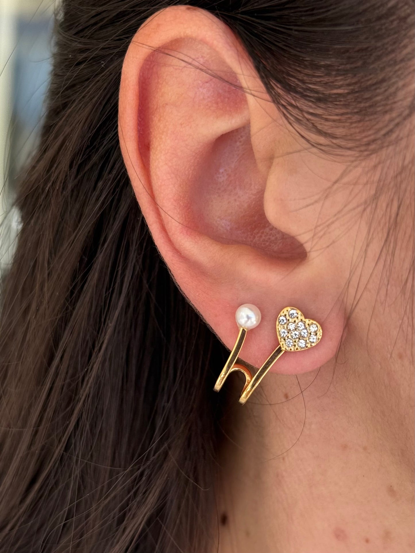 Orecchini Fake Hoops Cuore