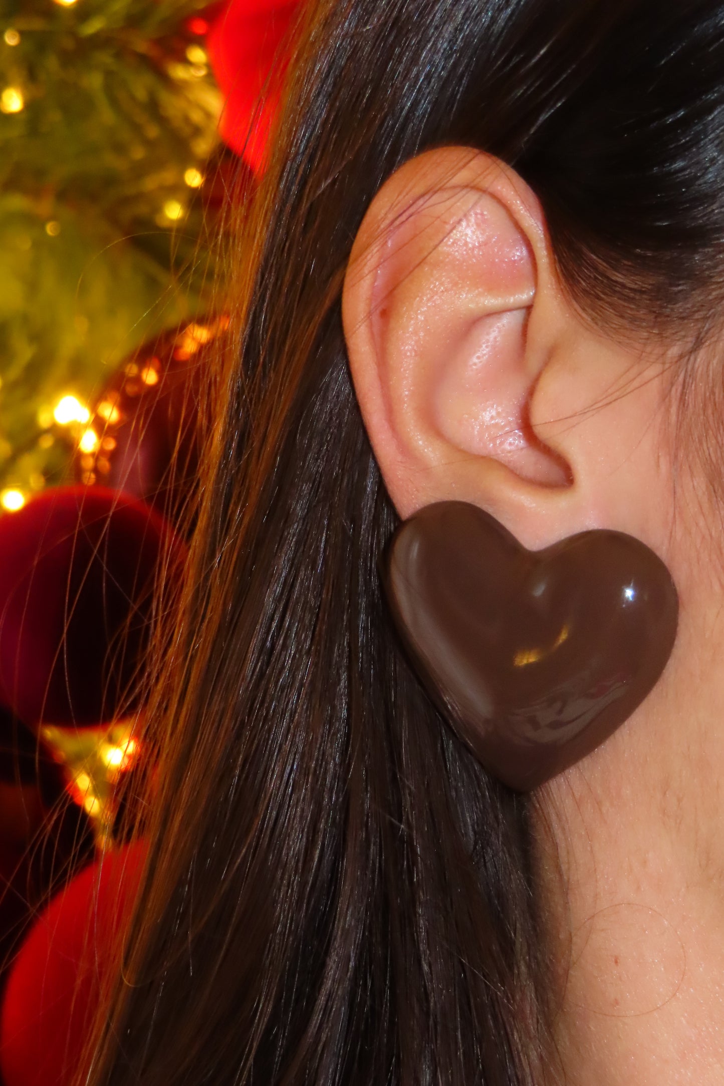 Orecchini Mega Cuore Choco