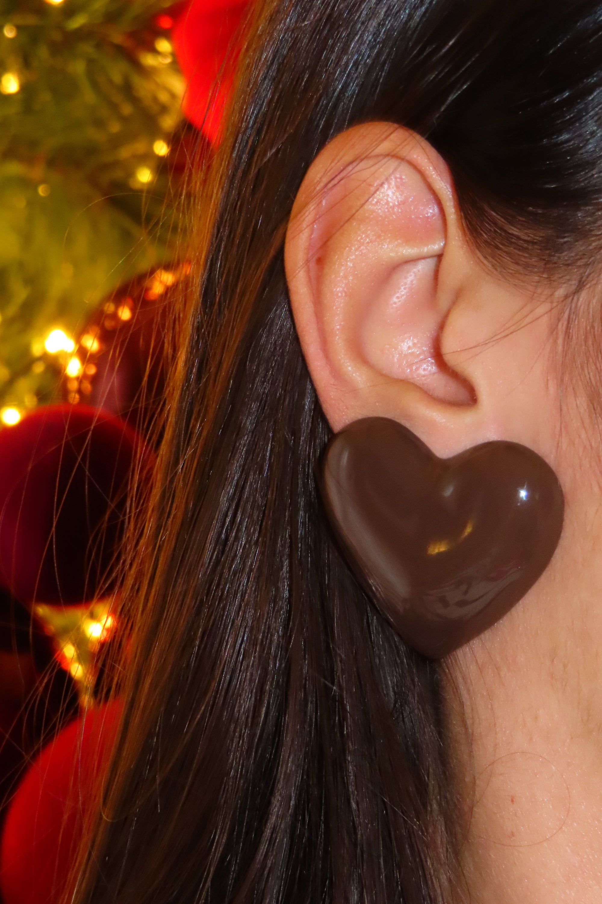 Orecchini Mega Cuore Choco