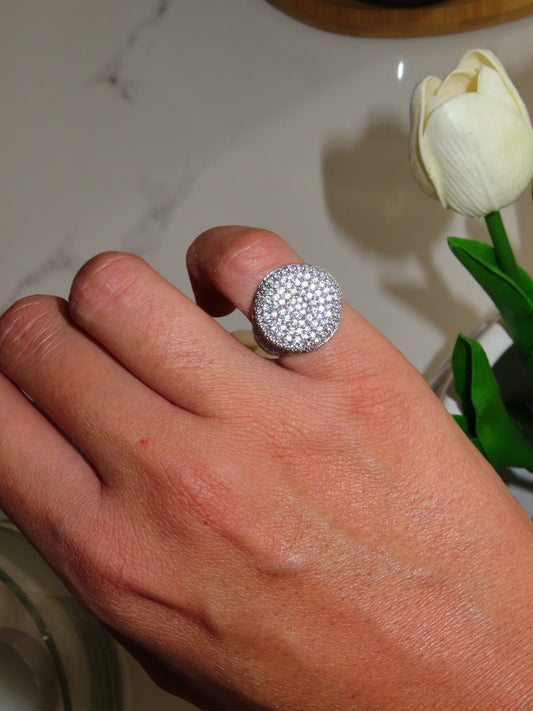 Anello Chevalier Pavè Acciaio