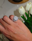 Anello Chevalier Pavè Acciaio