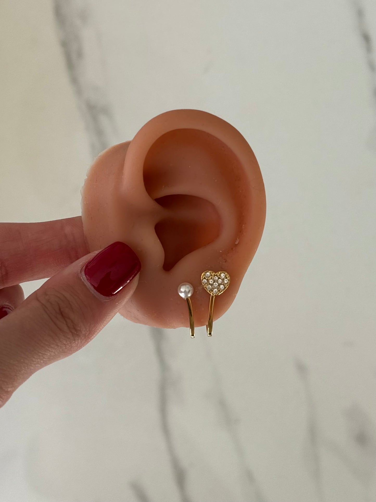 Orecchini Fake Hoops Cuore