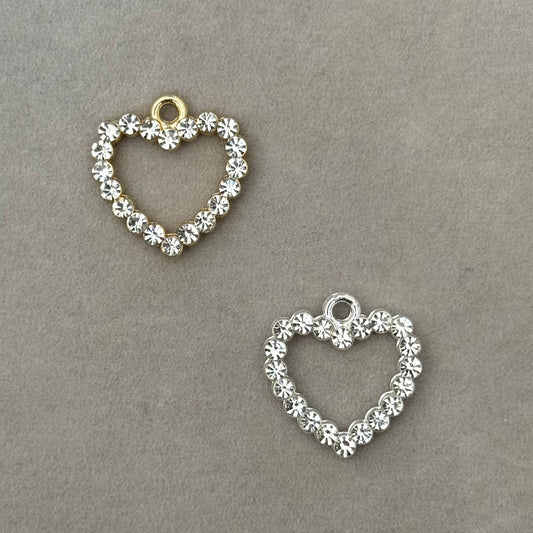 Charm Cuore Strass Open