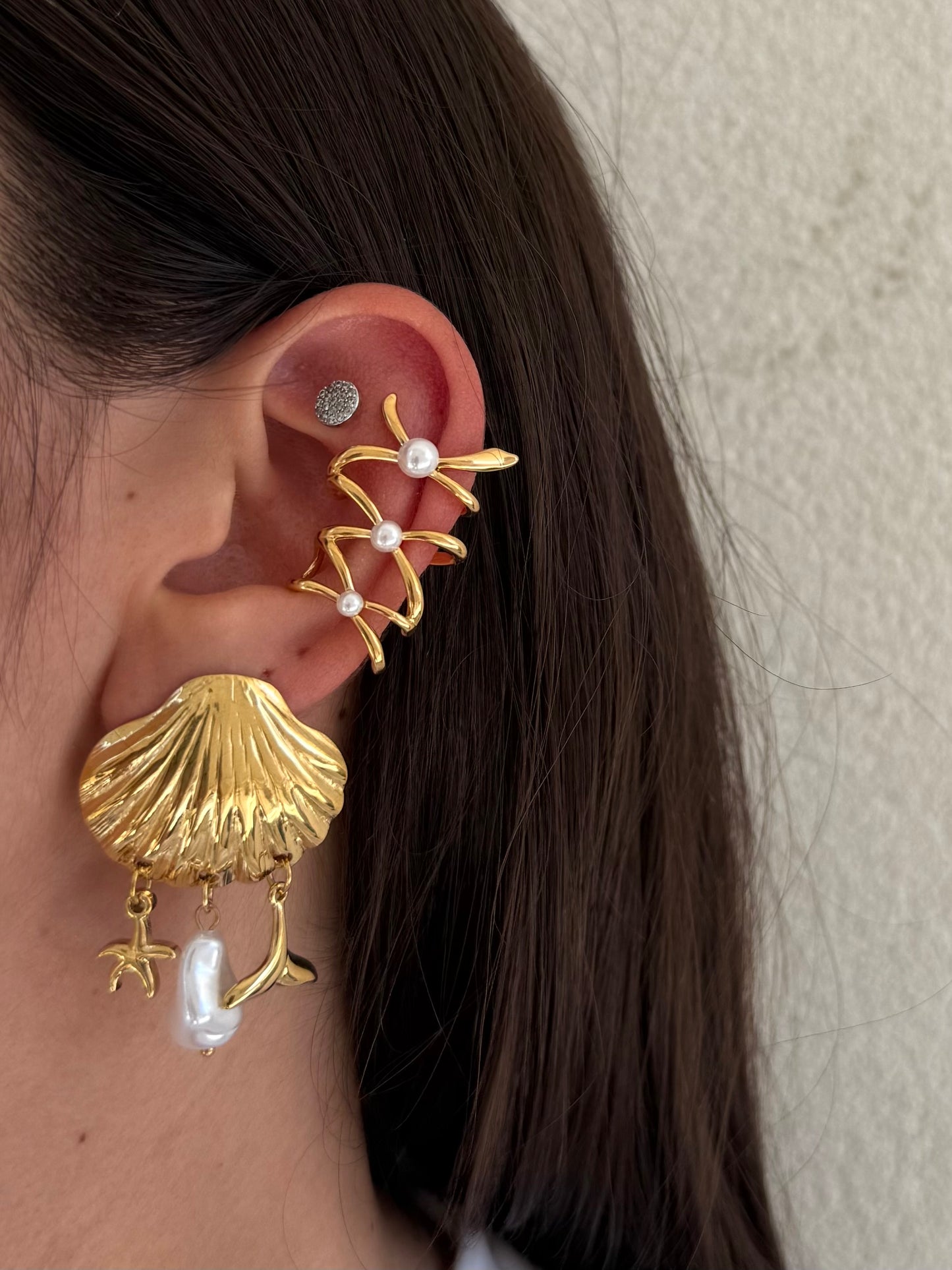 Earcuff Intreccio di Perle