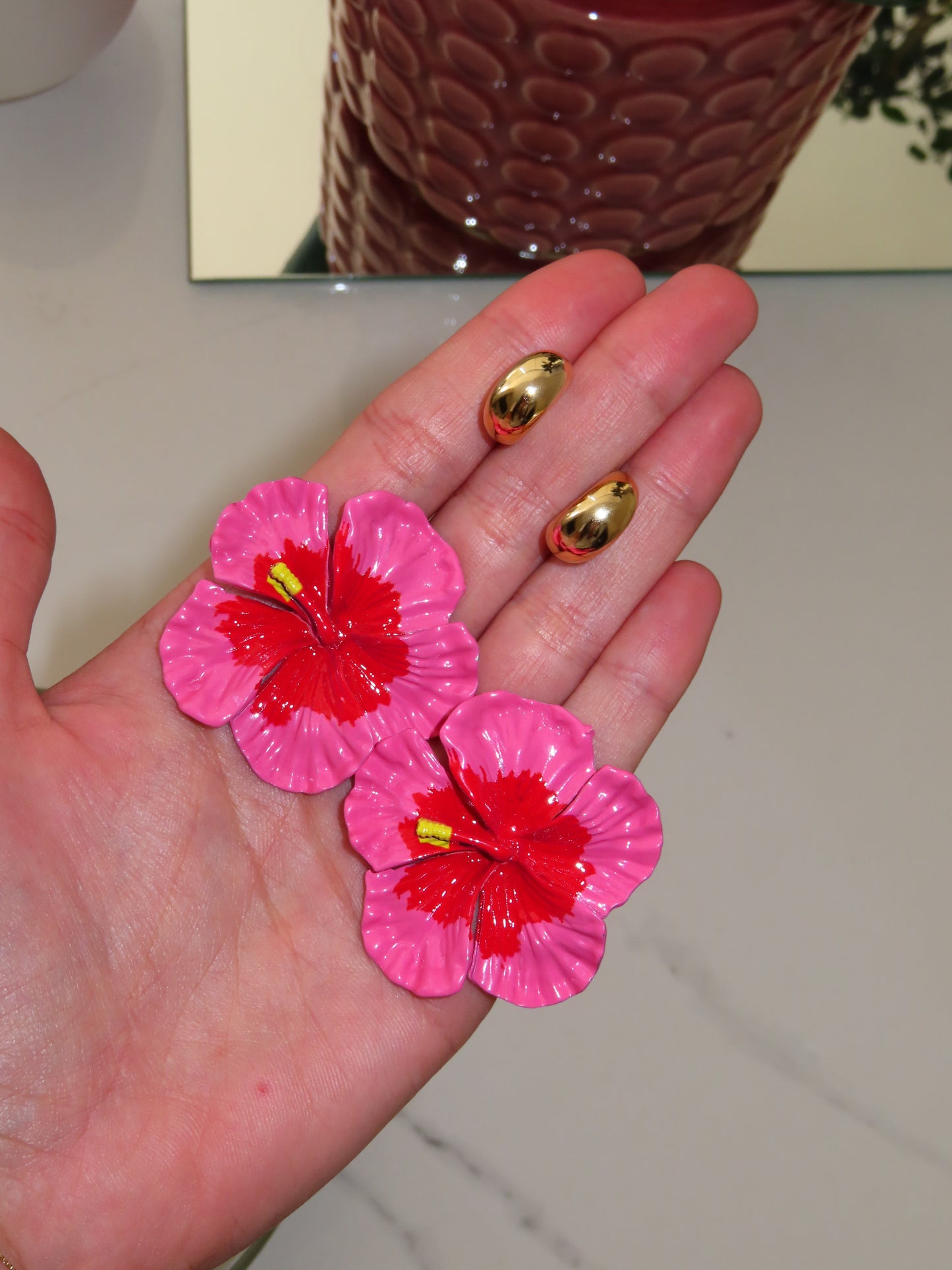 Orecchini Hibiscus + Mini Hoops