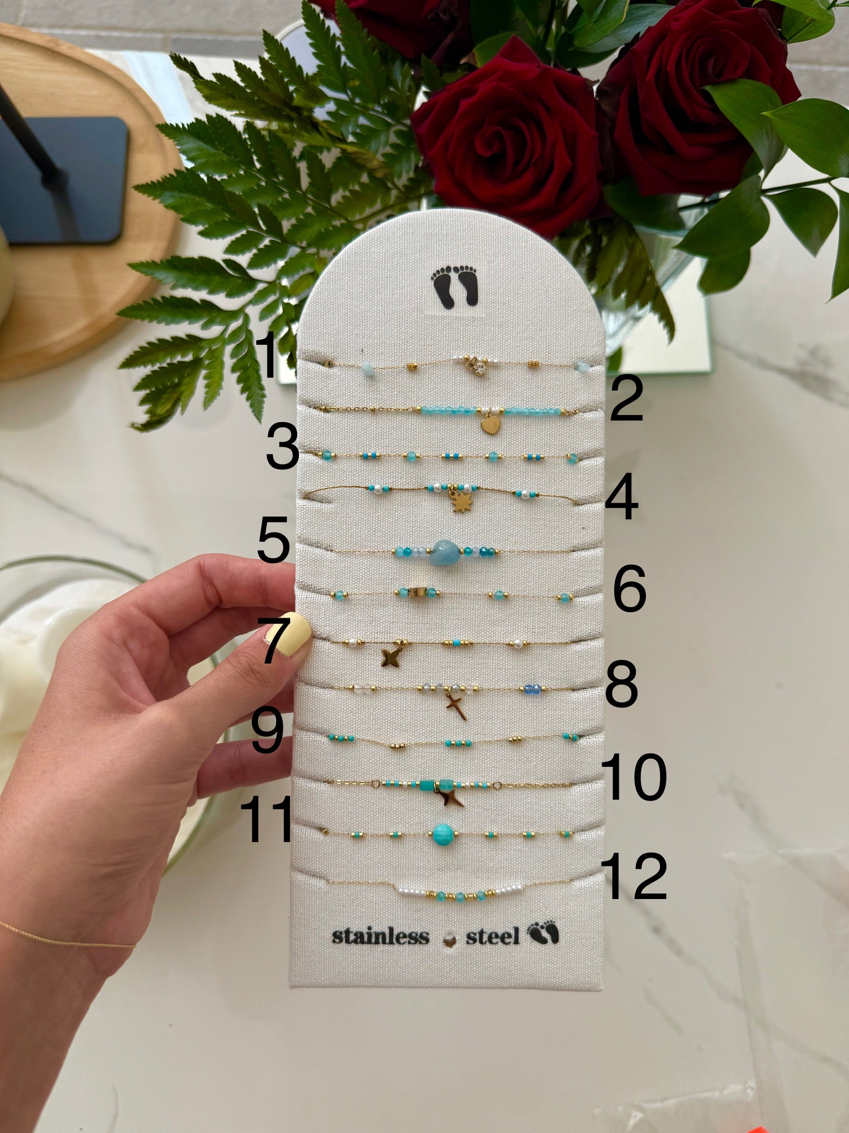 Cavigliere Slim Charms Azzurre