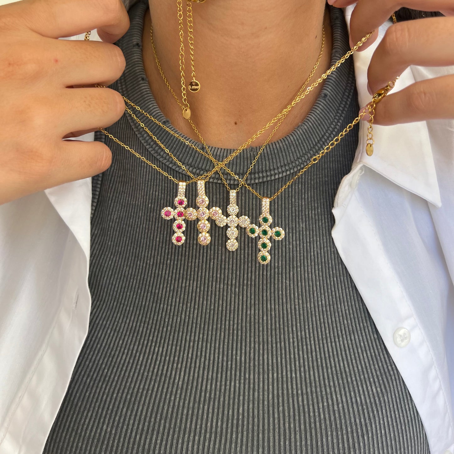 Collana Cross Diamod