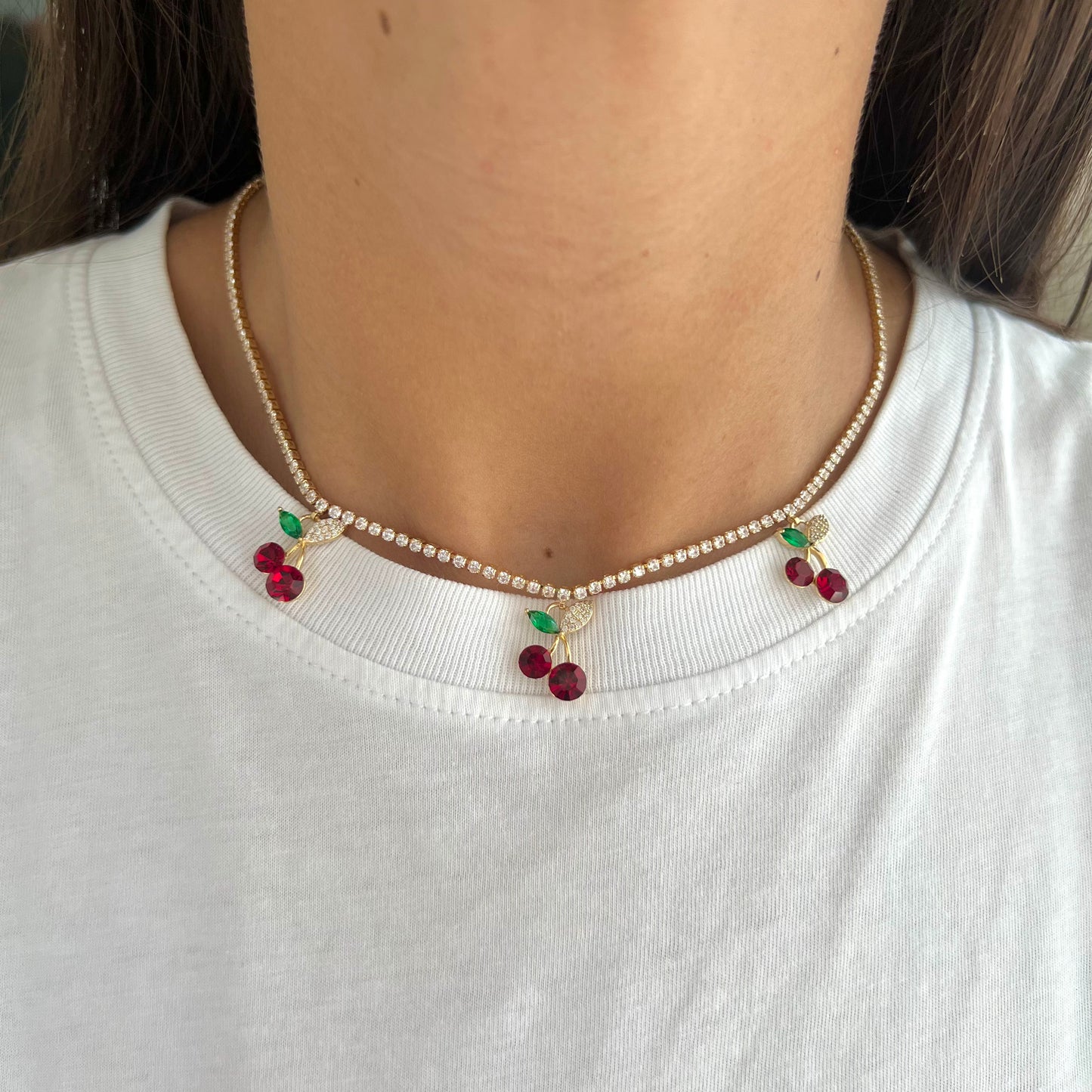 Collana Tennis Cherry