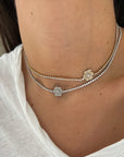Collana Tennis Rosa Pavè